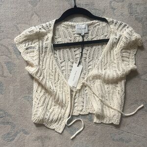 Pink Rose Ivory Knit Top